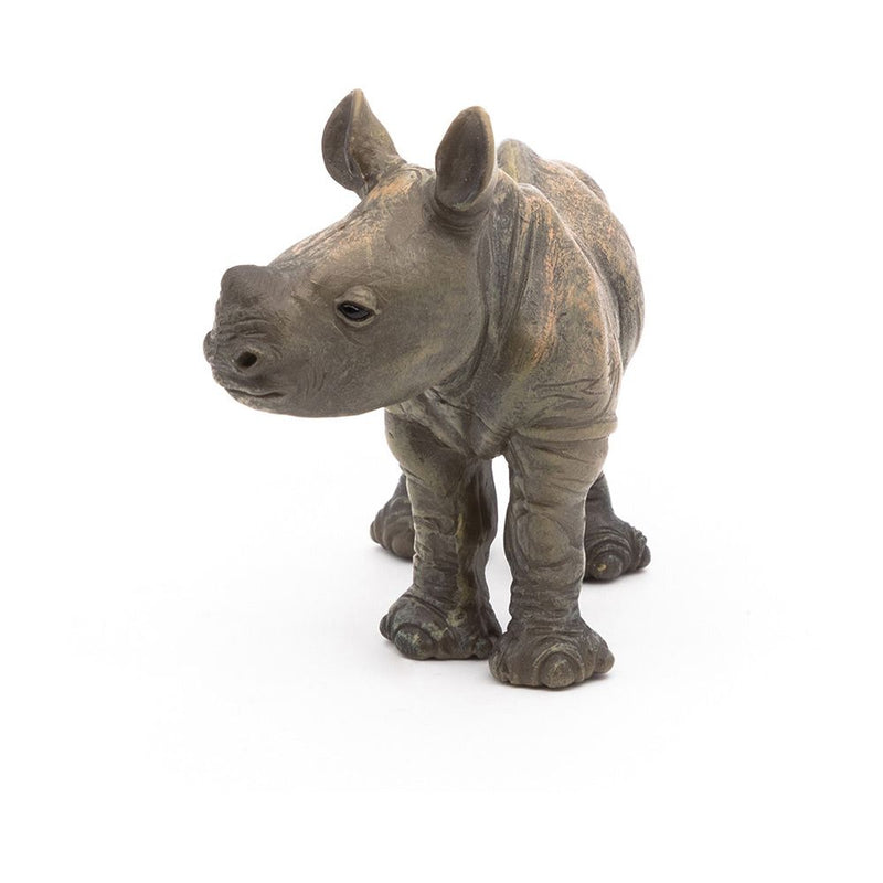 PAPO Wild Animal Kingdom Rhinoceros Calf Toy Figure, 10 Months or Above, Brown