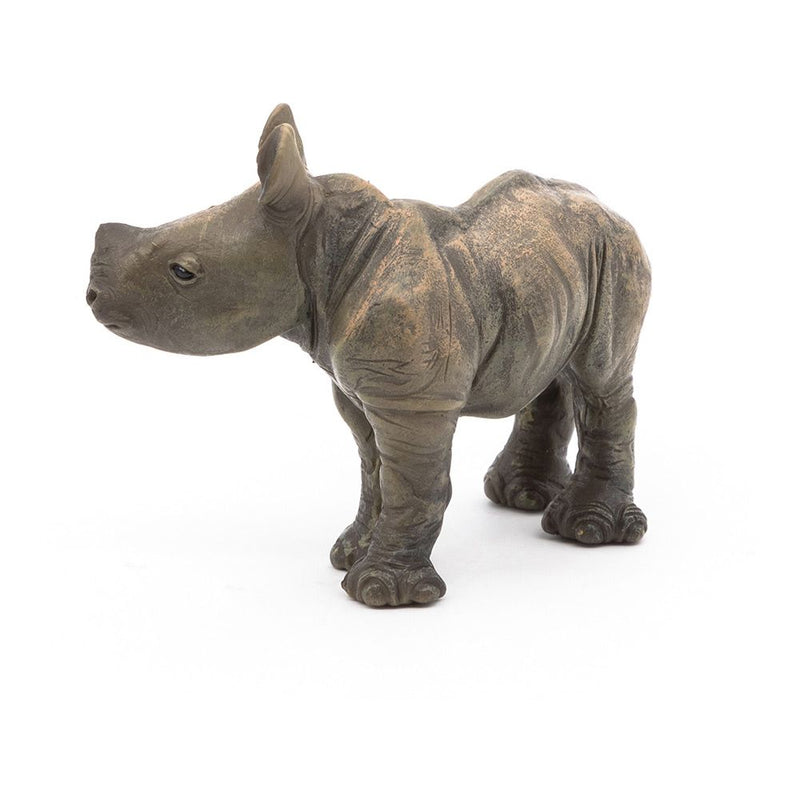 PAPO Wild Animal Kingdom Rhinoceros Calf Toy Figure, 10 Months or Above, Brown
