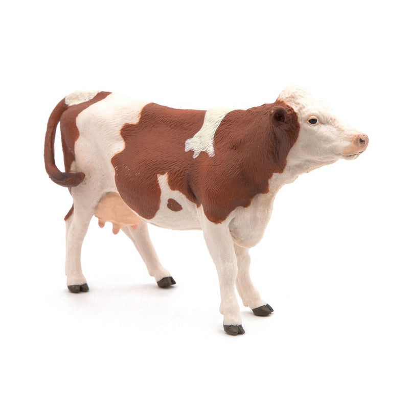 PAPO Farmyard Friends Montbeliarde Cow Toy Figure, 3 Years or Above, Brown/White