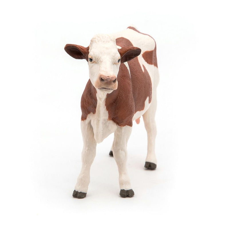 PAPO Farmyard Friends Montbeliarde Cow Toy Figure, 3 Years or Above, Brown/White