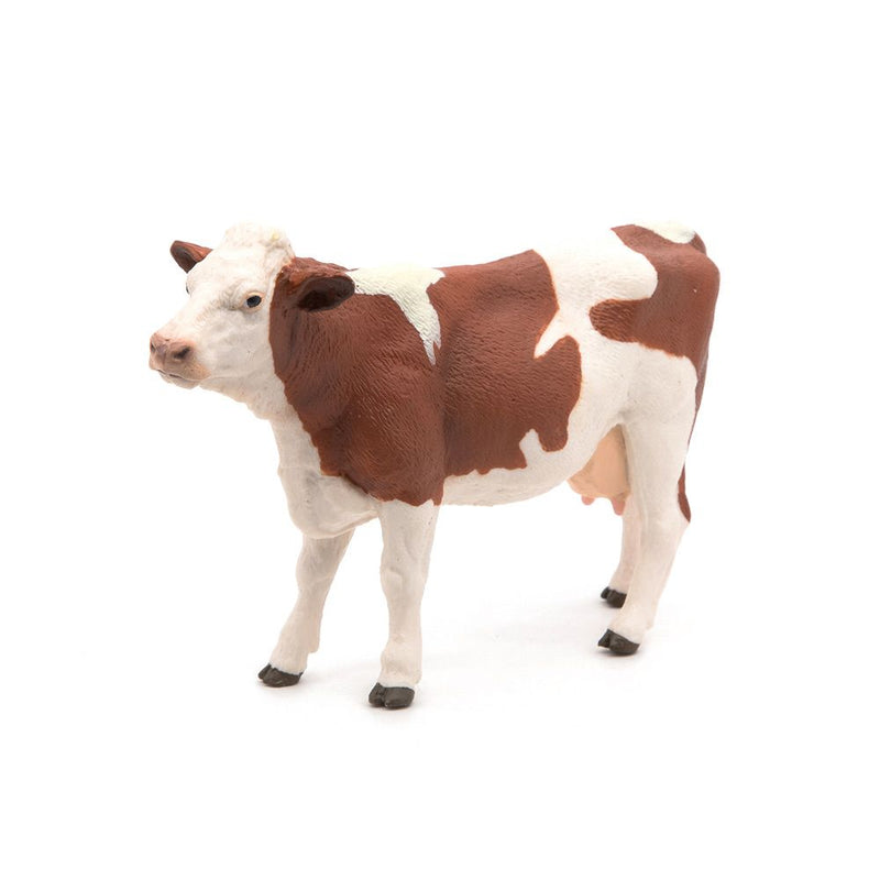 PAPO Farmyard Friends Montbeliarde Cow Toy Figure, 3 Years or Above, Brown/White