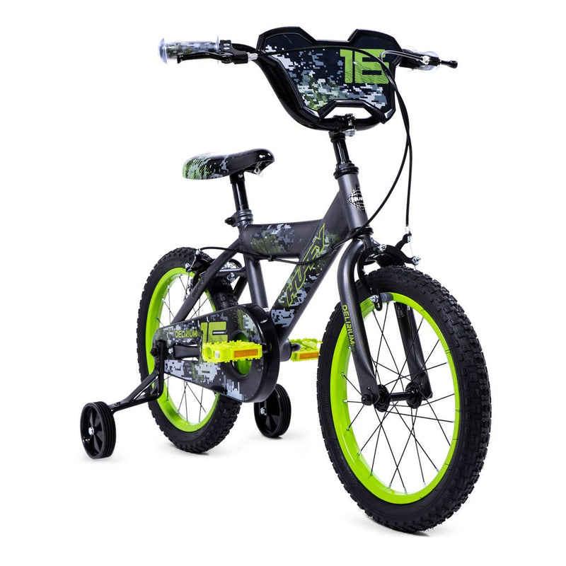 HUFFY Delirium Matte Storm 16-inch Children's Bike, Black/Green
