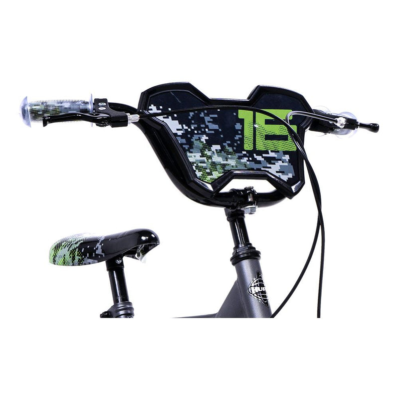 HUFFY Delirium Matte Storm 16-inch Children's Bike, Black/Green
