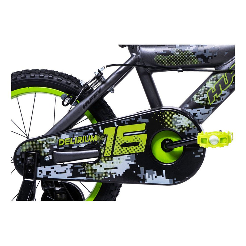 HUFFY Delirium Matte Storm 16-inch Children's Bike, Black/Green