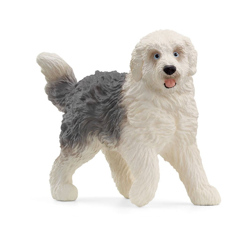SCHLEICH Farm World Old English Sheepdog Toy Figure, 3 to 8 Years, Black/White