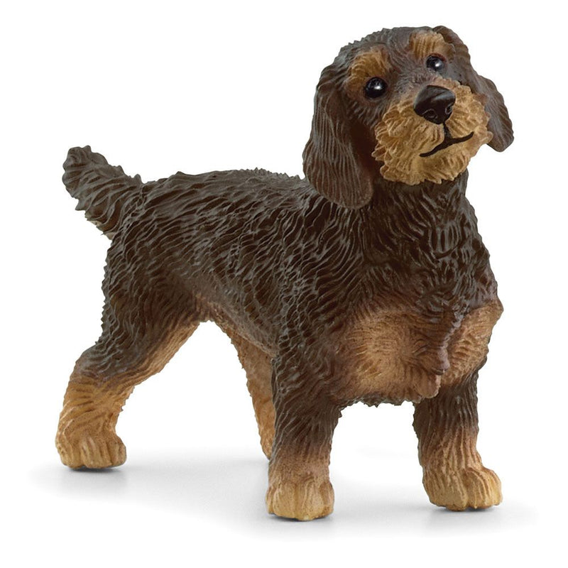 SCHLEICH Farm World Wire-Haired Dachshund Toy Figure, 3 to 8 Years, Brown