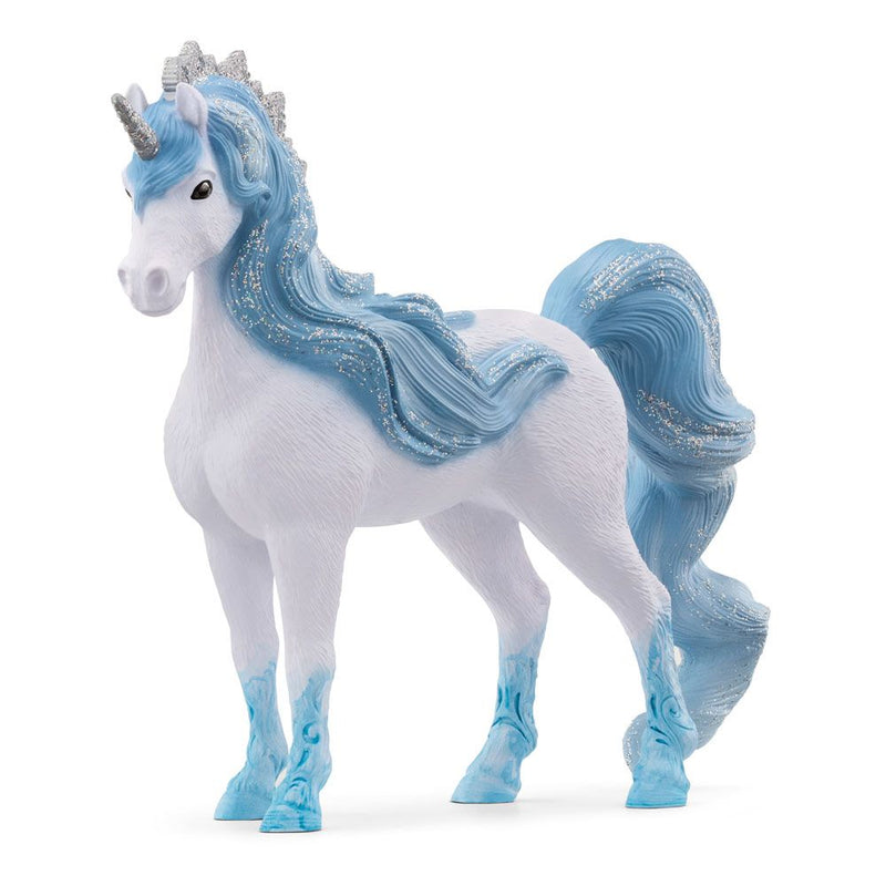 SCHLEICH Bayala Flowy Unicorn Mare Toy Figure, 5 to 12 Years, Blue/White