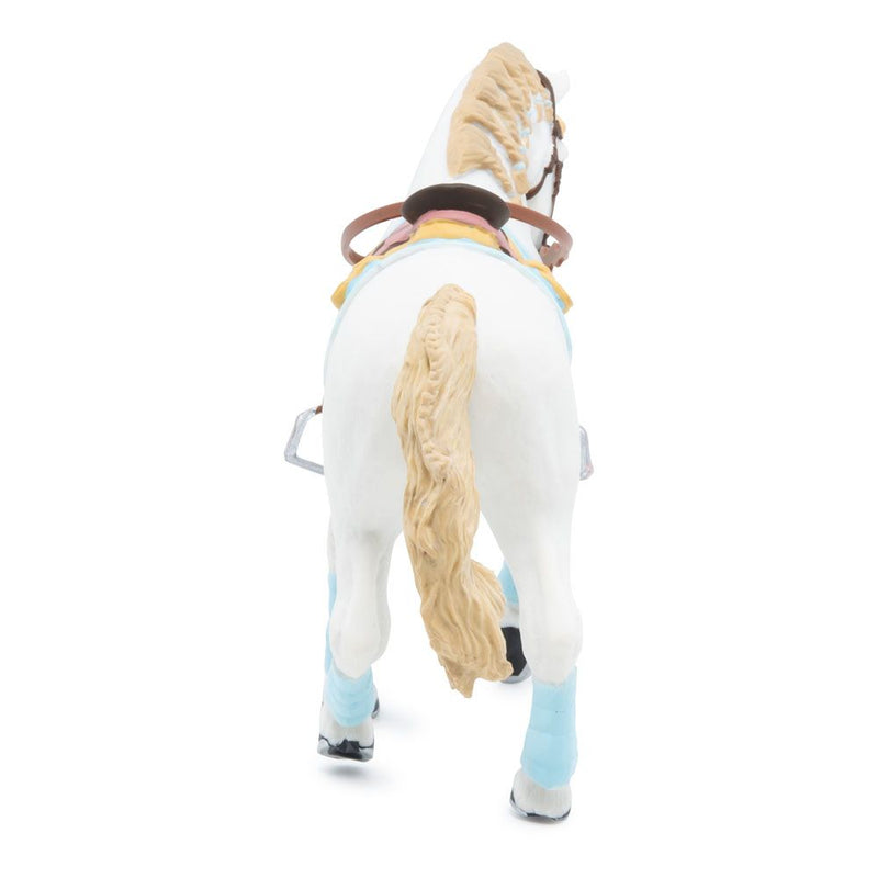PAPO Horse and Ponies Blue Trendy Rider's Horse Toy Figure, 3 to 8 Years, White