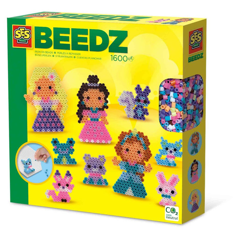 SES CREATIVE Beedz  Princesses and Animal Friends Iron-on Beads, 5 Years and Above