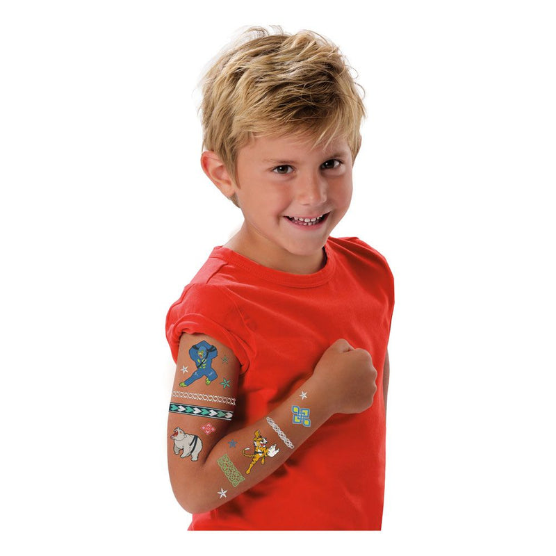 SES CREATIVE Animal Fighters Tattoos for Children, 3 Years and Above