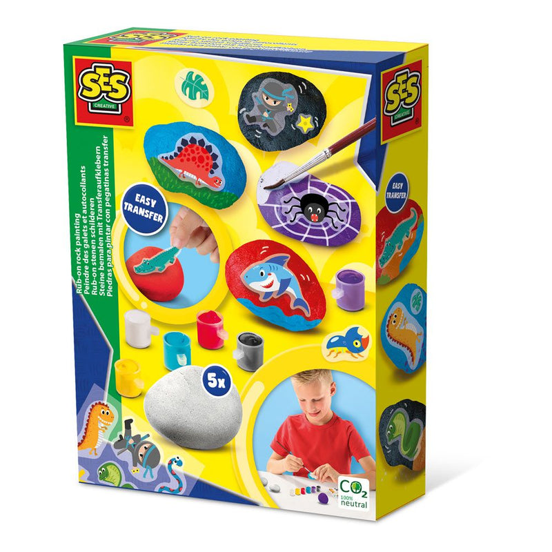 SES CREATIVE Rub-On Rock Painting, 5 Years and Above