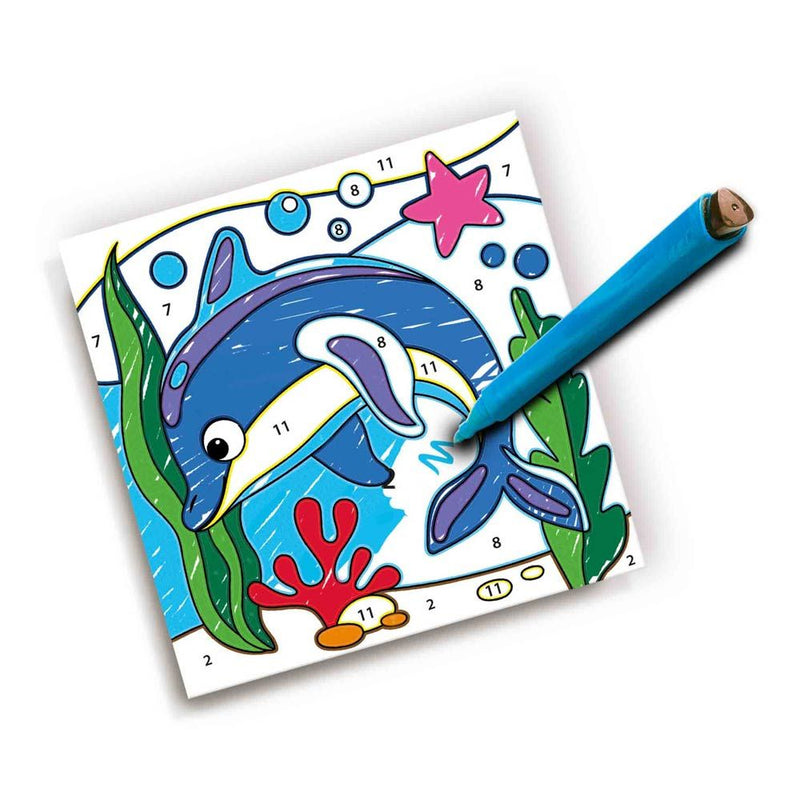 SES CREATIVE Colour By Numbers Triangular Grip Colouring Pens, 3 to 6 Years