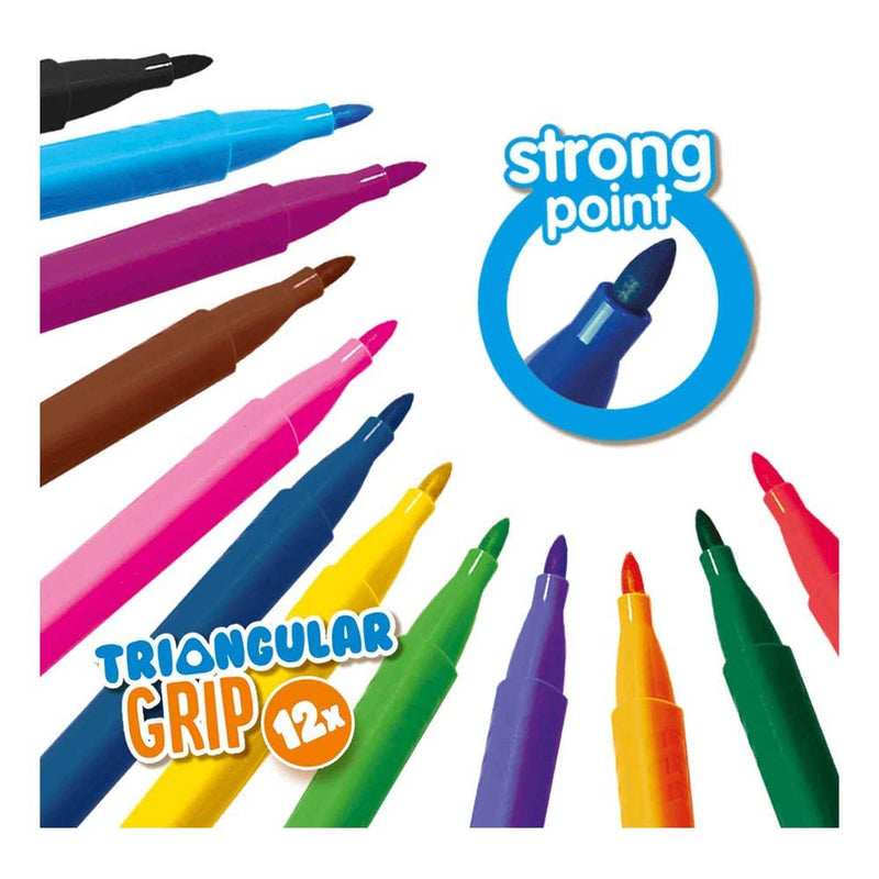 SES CREATIVE Colour By Numbers Triangular Grip Colouring Pens, 3 to 6 Years