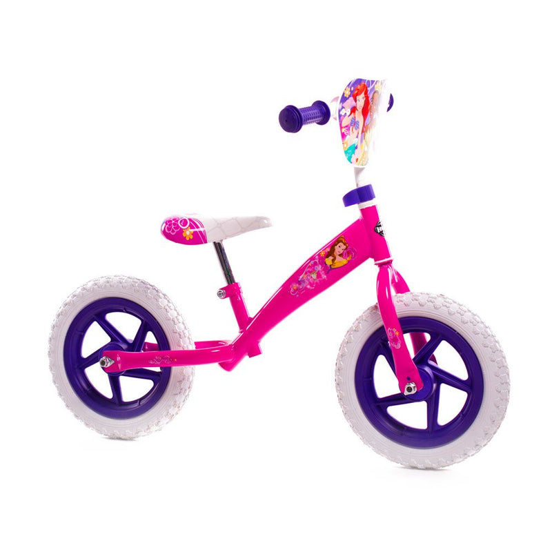 HUFFY Disney Princess 12-inch Children's Balance Bike, Pink/Purple