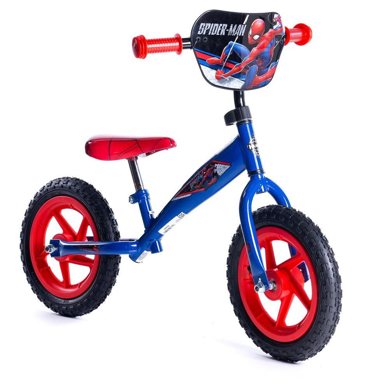 HUFFY Marvel Comics Spider-Man 12-inch Children's Balance Bike, Blue/Red