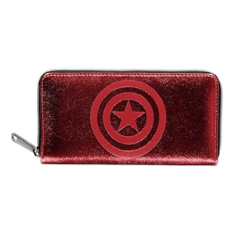 MARVEL COMICS Captain America Shield Logo Zip Around Wallet