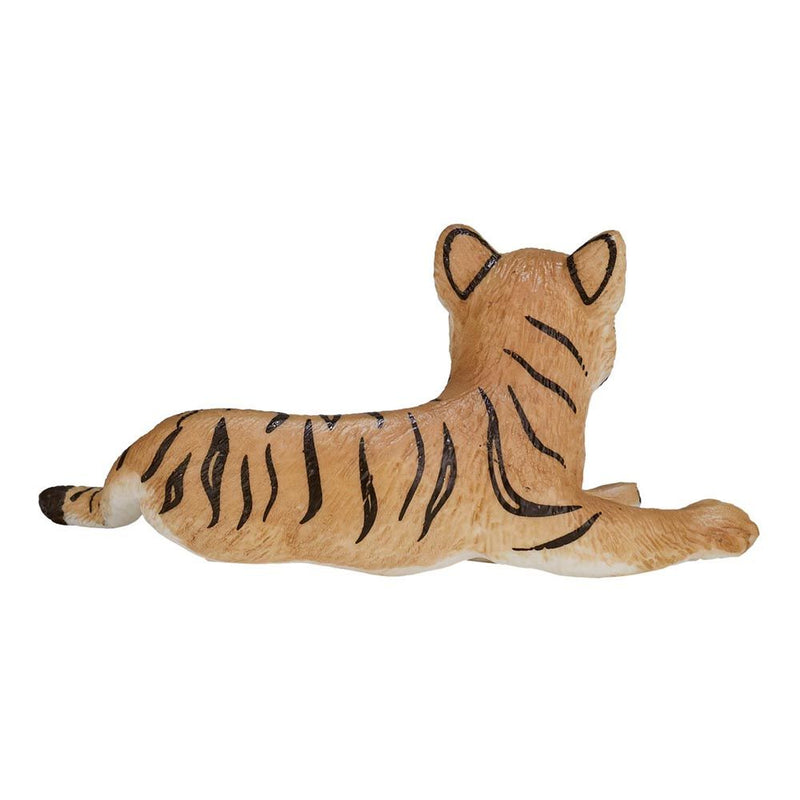 MOJO Wildlife & Woodland Tiger Cub Lying Down Toy Figure, Brown/Black
