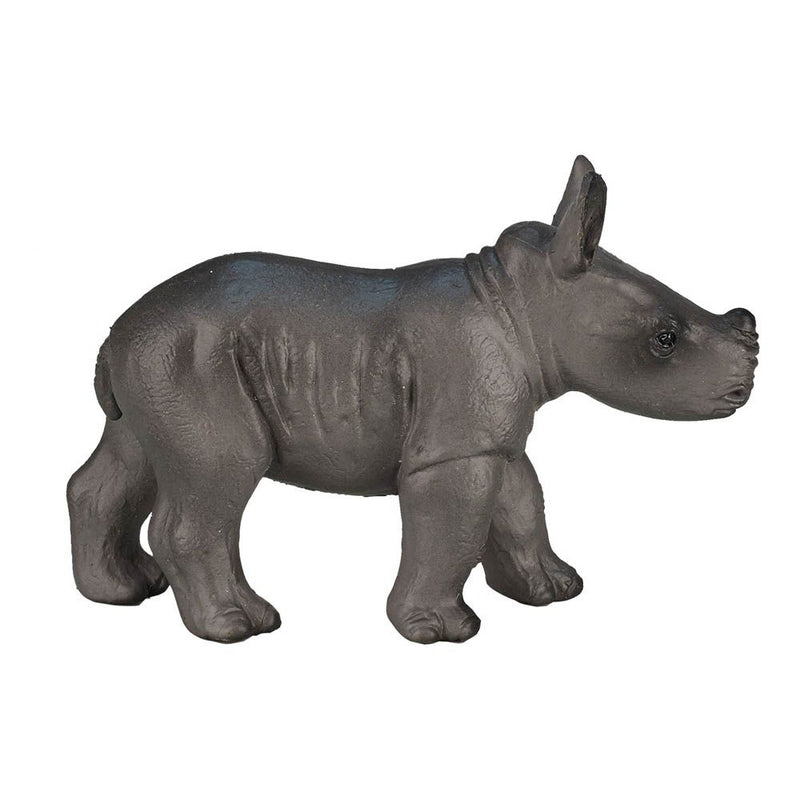 MOJO Wildlife & Woodland Rhino Baby Walking Toy Figure, Grey