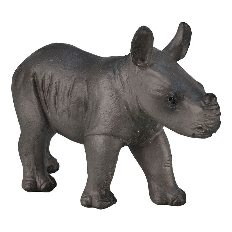 MOJO Wildlife & Woodland Rhino Baby Walking Toy Figure, Grey