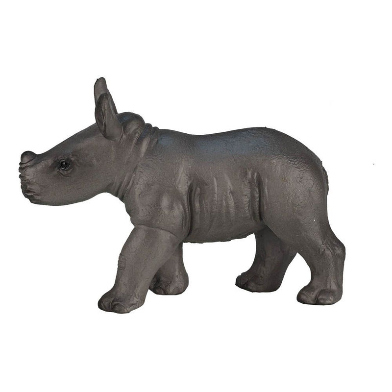 MOJO Wildlife & Woodland Rhino Baby Walking Toy Figure, Grey