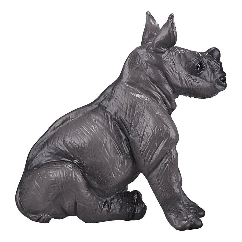 MOJO Wildlife & Woodland Rhino Baby Sitting Toy Figure, Grey