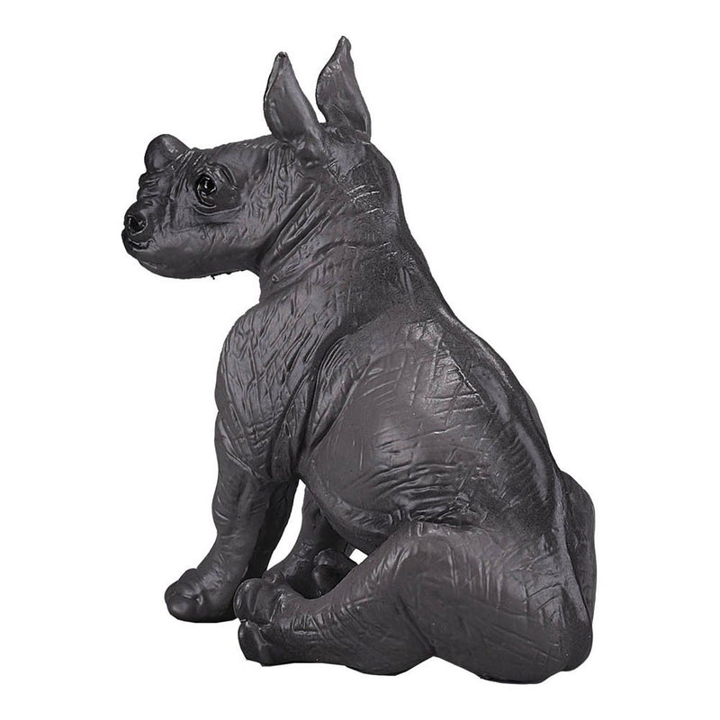 MOJO Wildlife & Woodland Rhino Baby Sitting Toy Figure, Grey