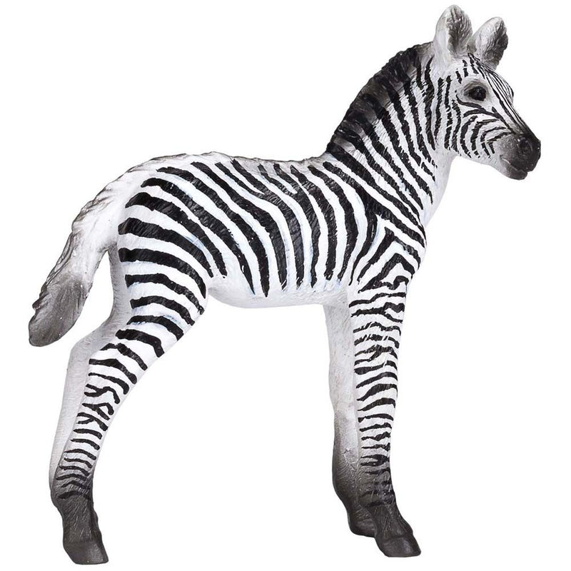 MOJO Wildlife & Woodland Zebra Foal Toy Figure, Black/White