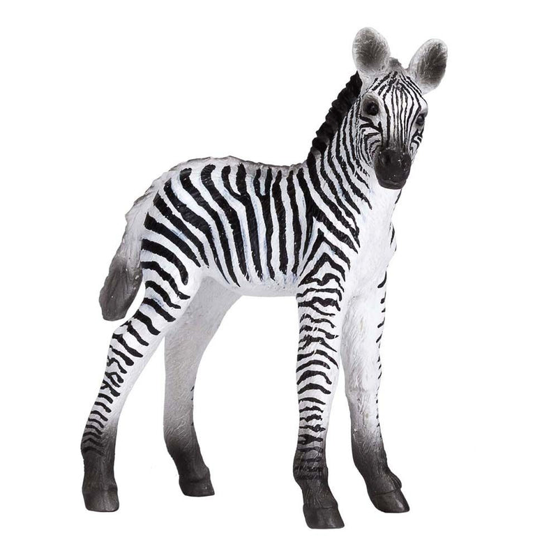 MOJO Wildlife & Woodland Zebra Foal Toy Figure, Black/White