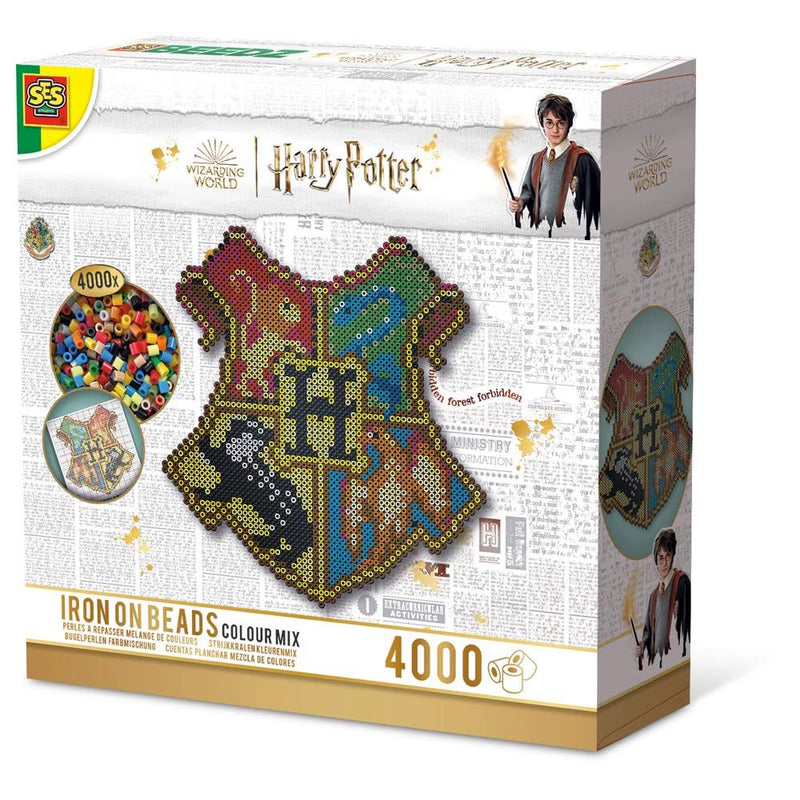 SES CREATIVE Harry Potter Hogwarts Crest Iron-on Beads Colour Mix
