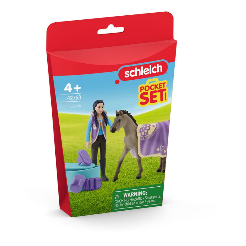 SCHLEICH Horse Club Criollo Definitivo Beauty Set with Kim Toy Playset