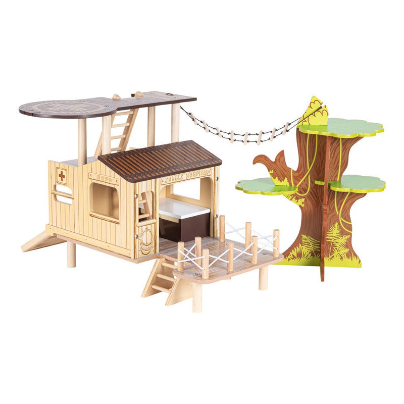 PAPO Wild Animal Kingdom Bush Hospital Toy Playset