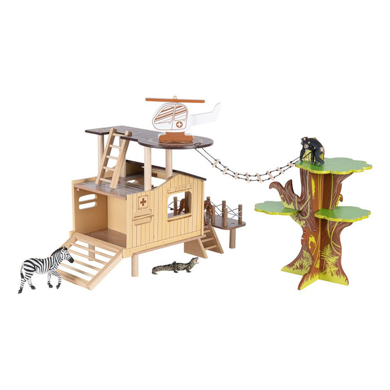 PAPO Wild Animal Kingdom Bush Hospital Toy Playset
