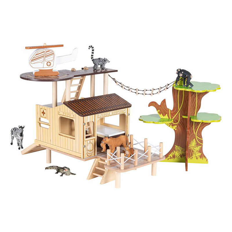 PAPO Wild Animal Kingdom Bush Hospital Toy Playset