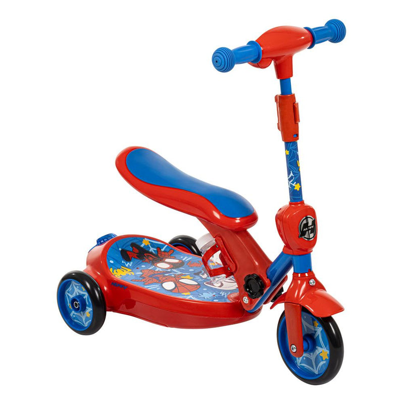 HUFFY Marvel Comics Spidey AHAF Converting Bubble Electric Children's Scooter, Red