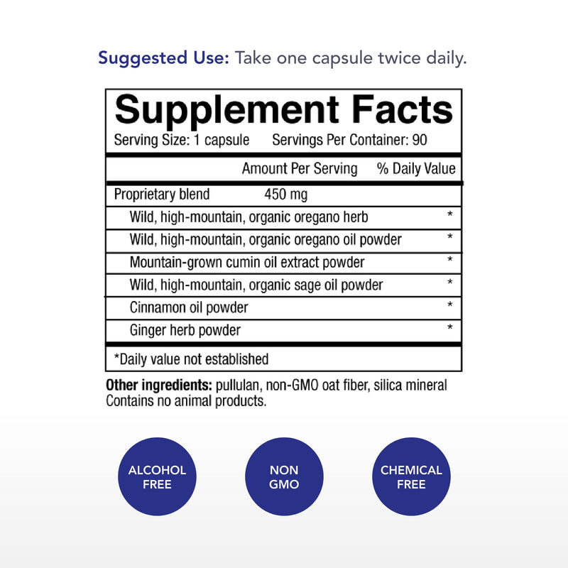 Physician's Strength Oregacillin - 90 Capsules | Multi-Spice Extract for Respiratory Support