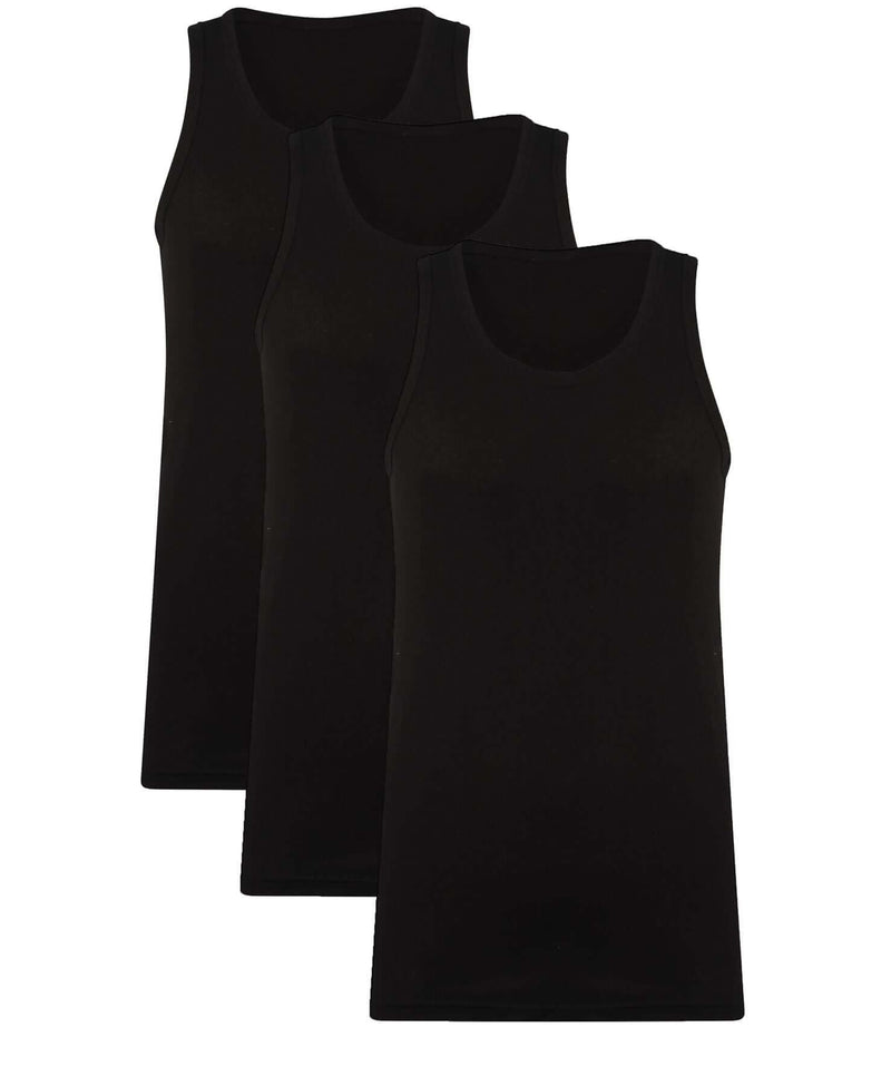 Pack of 3 Mens Fitted Cotton Vests Comfortable Versatile Breathable Hypoallergenic in White Black Grey Ideal for Layering All Seasons by Sock Stack