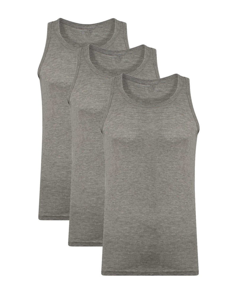Pack of 3 Mens Fitted Cotton Vests Comfortable Versatile Breathable Hypoallergenic in White Black Grey Ideal for Layering All Seasons by Sock Stack