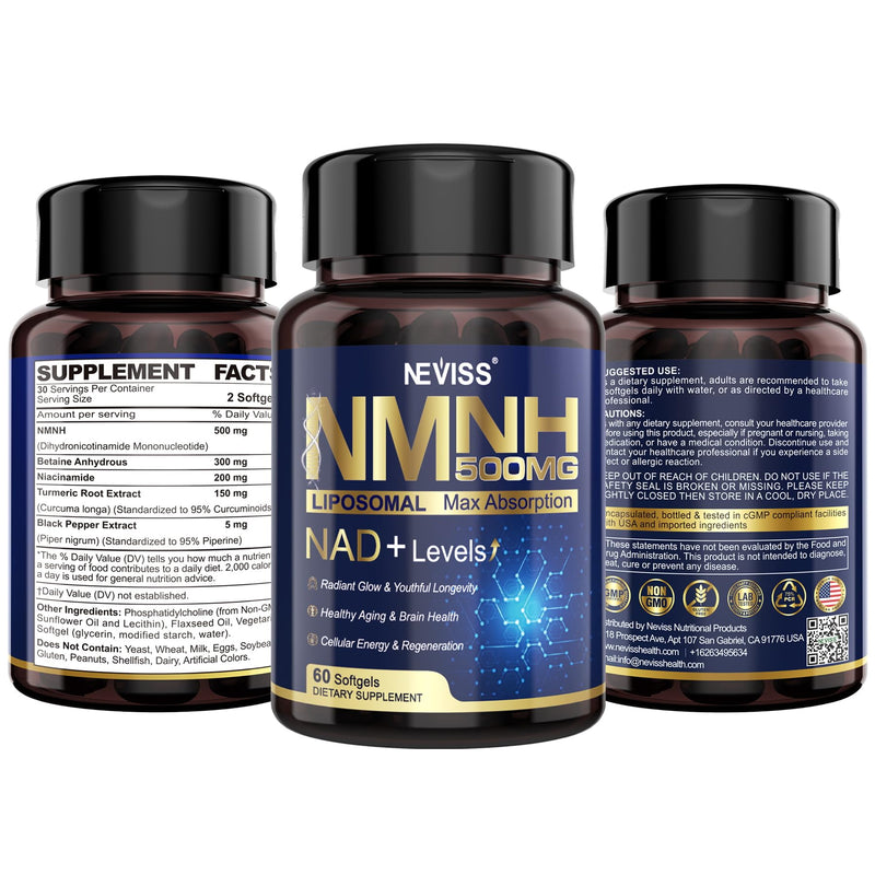 NMNH Liposomal 500mg NAD+ – Next-Gen NMN/NAD+ Supplement for Cellular Energy & Healthy Aging