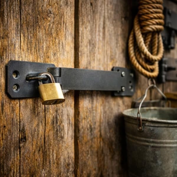 7 Inch Heavy Duty Hasp and Staple Lock Black Steel Latch