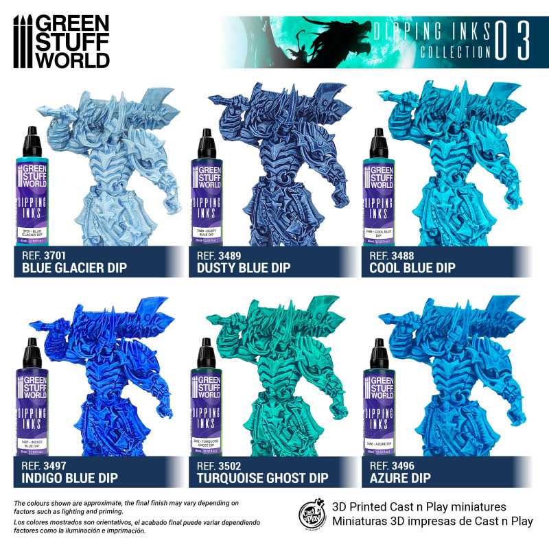 Green Stuff World Paint Set - Dipping collection 03 (Blue/Turquoise)