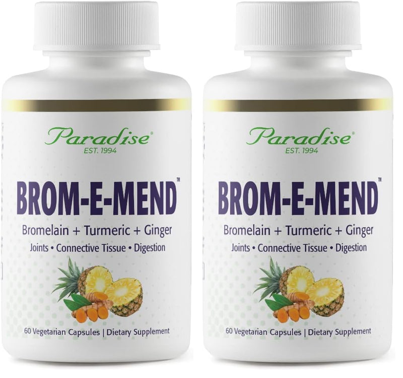 Paradise Bromelain with Turmeric & Ginger – Vegan, Non-GMO, Gluten Free | 60 Veg Capsules (Pack of 2)