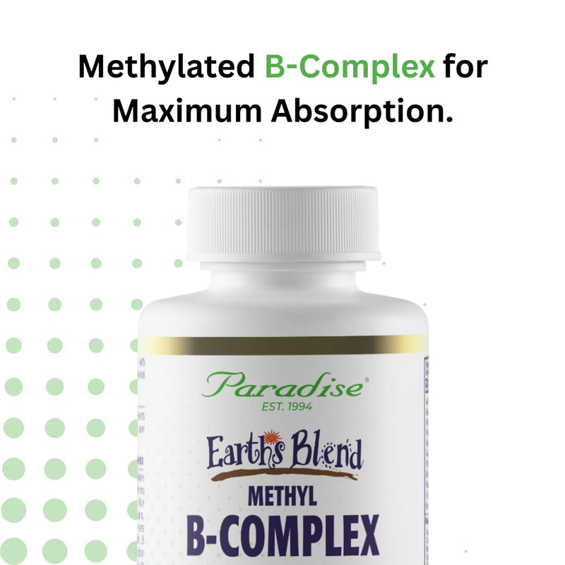 Paradise Herbs Earth's Blend B-Complex — Methylated B Vitamins + Superfoods, 60 Capsules