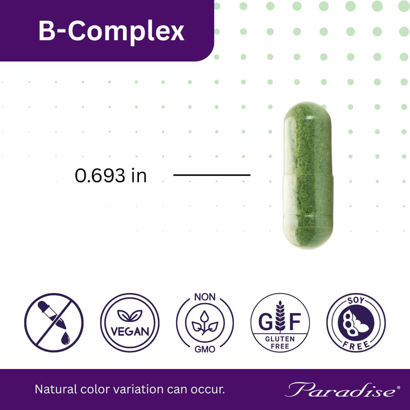 Paradise Herbs Earth's Blend B-Complex — Methylated B Vitamins + Superfoods, 60 Capsules