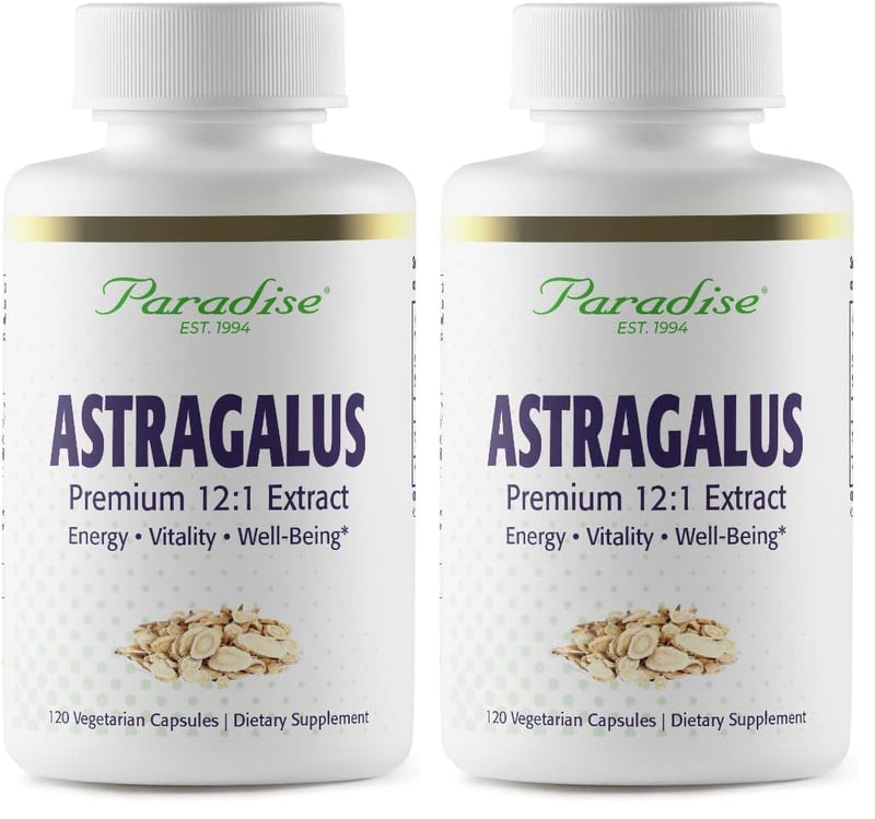 Paradise Herbs Astragalus Extract - Vegetarian Capsules for Energy, Immune Support | Non-GMO, Gluten Free, 120 Capsules (Pack of 2)
