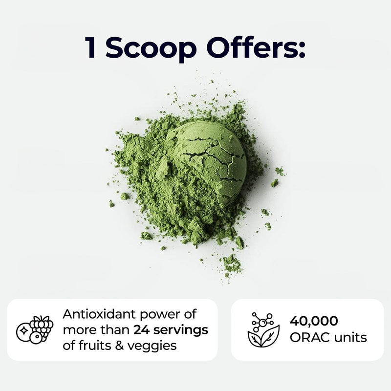 Paradise Herbs ORAC Energy Greens, Berry Superfood Powder, Over 40,000 ORAC Antioxidants, Organic Greens, Berries, Mushrooms & Probiotics, Non-GMO, Gluten-Free, 25 Servings