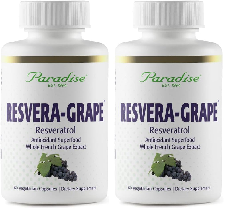 Paradise Herbs Resveragrape: Resveratrol + OPCs, 60 Veg Caps (Pack of 2)