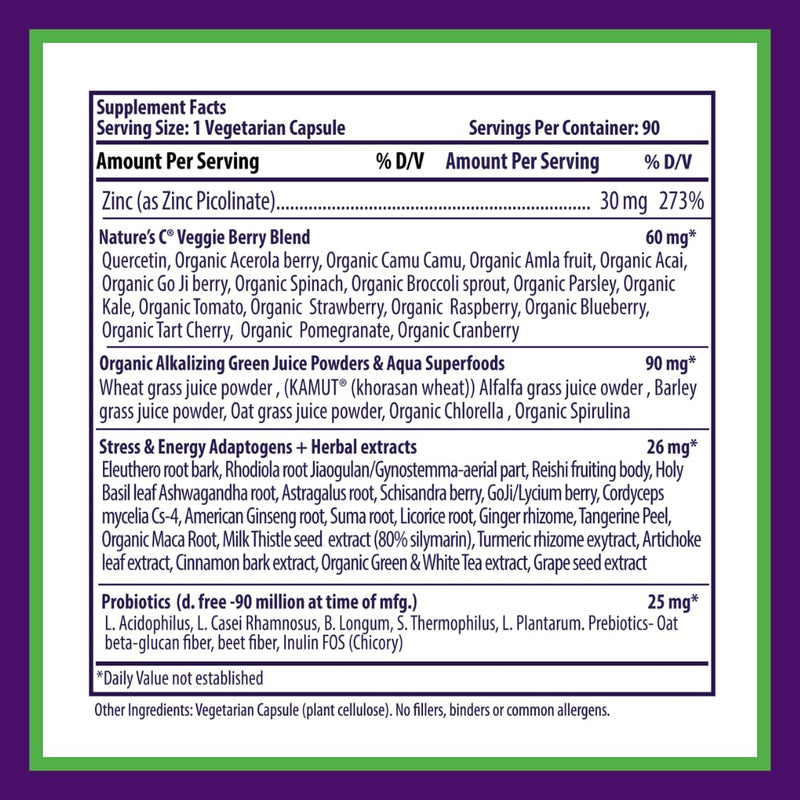 Paradise Herbs Zinc Picolinate with Natures C – Immune Support, 30 mg, 90 Capsules (Pack of 2) – Gluten Free, Non-GMO, Vegan