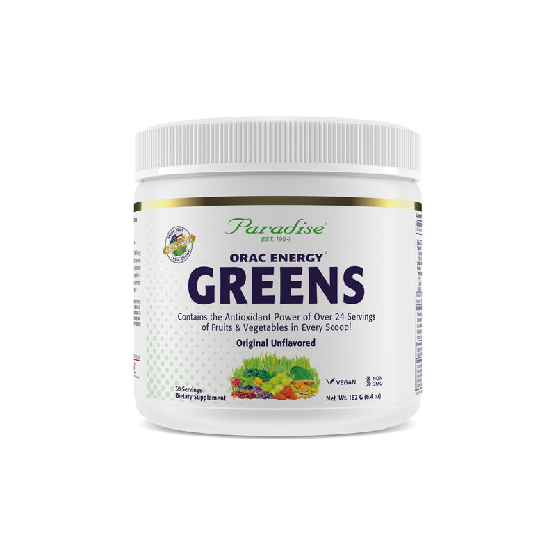 Paradise, ORAC Energy Greens Powder Extract, Super Antioxidants, Probiotics for Gut Health & Digestion, Vitamin C for Immunity, with Spirulina & Chlorella, Non-GMO, Gluten Free, 30 Servings