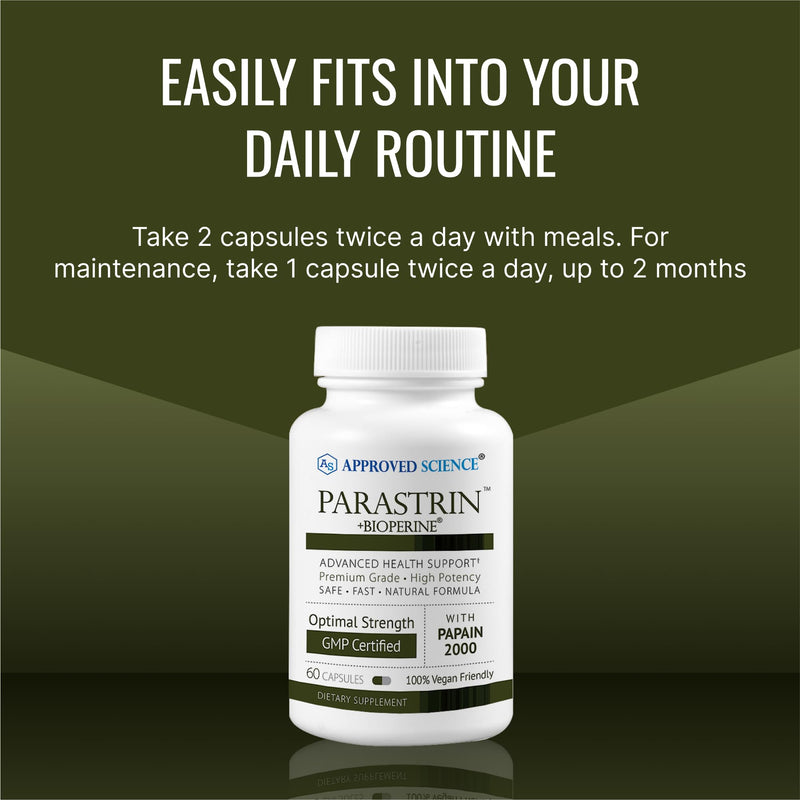 Approved Science Parastrin - 120 Capsules | Cleanse & Gut Health | Vegan