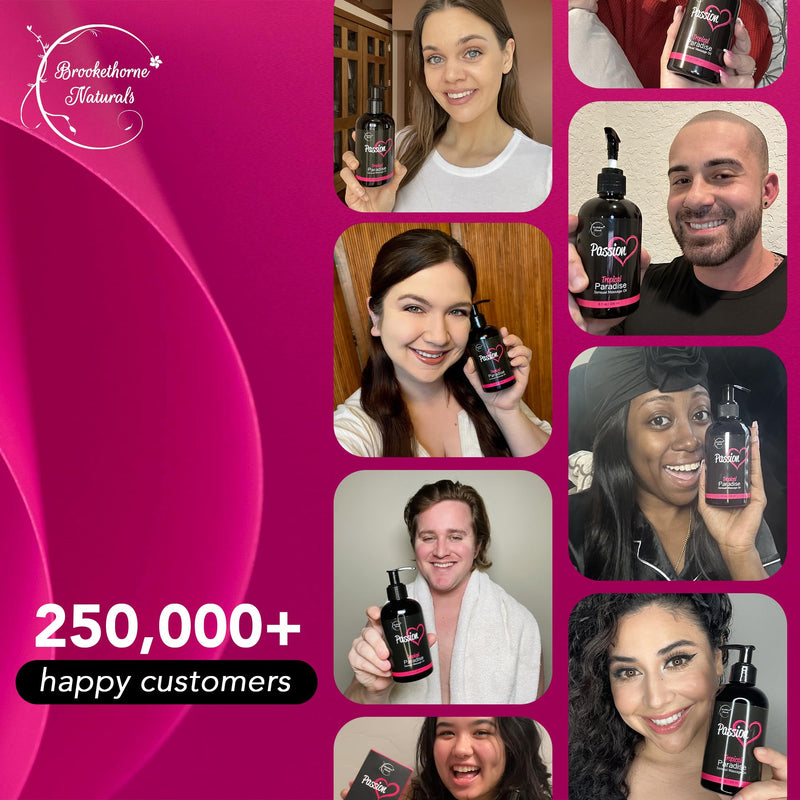 Passion Sensual Massage Oil for Date Night | 100% Natural Body Oil for Couples with Jojoba & Almond | Aromatherapy & Relaxing Massage Therapy | Perfect Glide & Smooth Skin | Tropical Paradise Scent